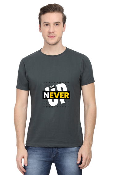 Never Give Up: Steel Grey Gym Unisex Tee